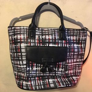 Large Vera Bradley Tote - Black Red Grey